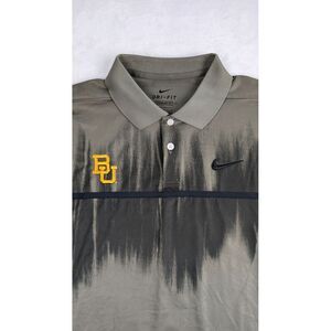Nike Dri Fit Baylor University Mens‎ Small Polo Green Tie Dye Performance